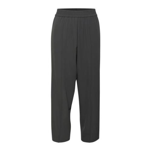 Kaffe Cropped Pants Black Oyster Gray, Dam