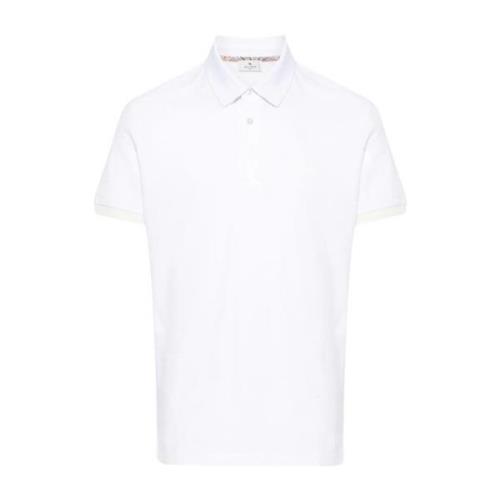 Etro Klassisk Polo Skjorta W0800 White, Herr