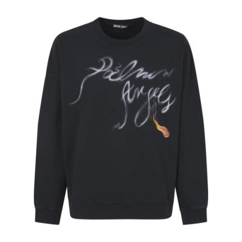 Palm Angels Svarta Sweaters med Foggy PA Crew Black, Herr