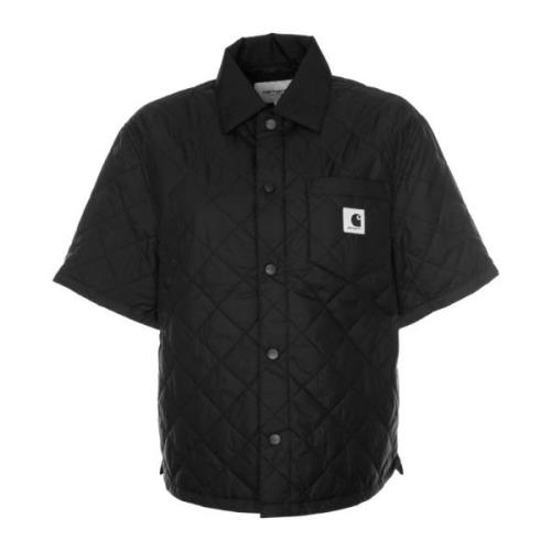 Carhartt Wip Återvunnen Polyester Skjortjacka med Tryckknappar Black, ...