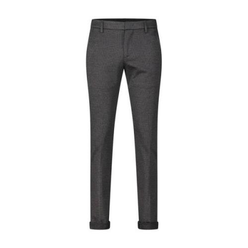 Dondup Slim Fit Houndstooth Byxor Gray, Herr