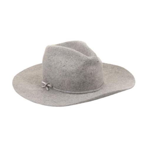 Ermanno Scervino Grå Fedora Hatt med Stenar Gray, Dam