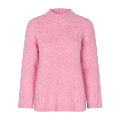 Samsøe Samsøe Alpackaull Oversized Tröja Pink, Dam