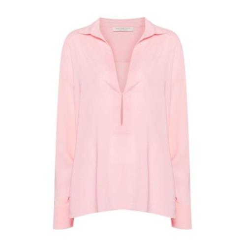 Philosophy di Lorenzo Serafini Rosa Crepe Textur Skjorta Pink, Dam