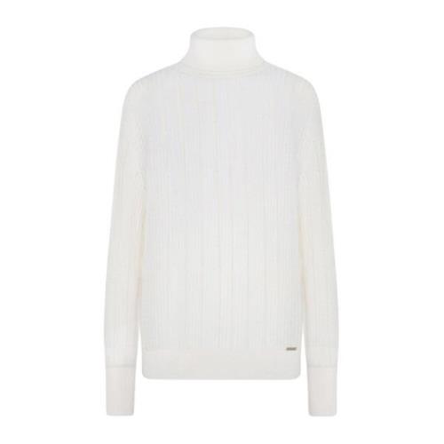 Kiton Kashmir Silk Ribbstickad Tröja White, Dam