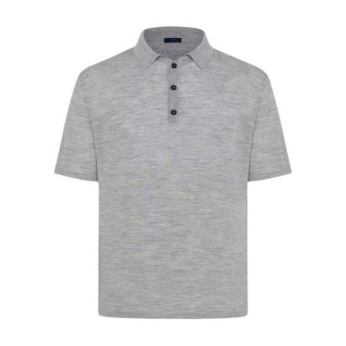 Kiton Lyxig Ull Silk Polo Skjorta Gray, Herr