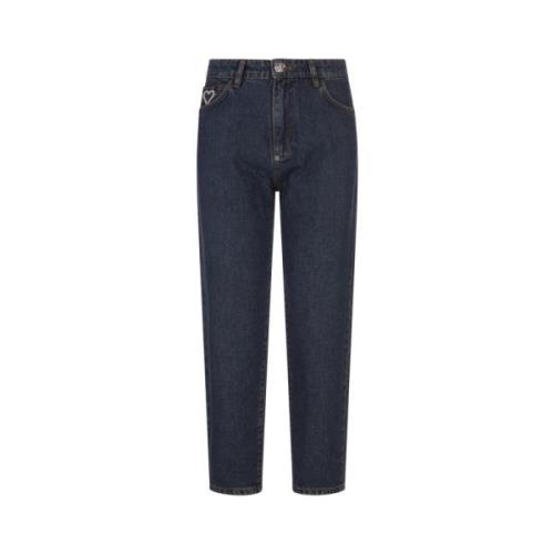 Philipp Plein Djuphavsblå Mom Fit Jeans Blue, Dam