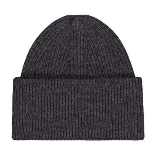 Laneus Kashmir Ribbstickad Beanie Mössa Gray, Unisex