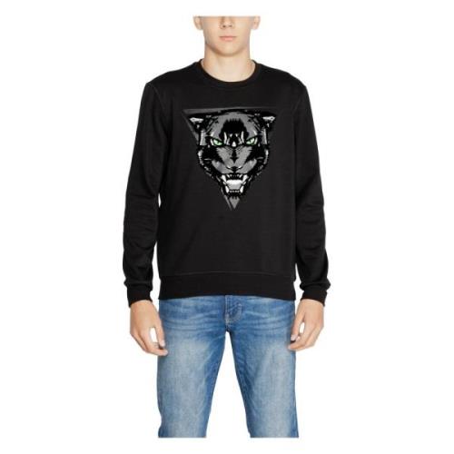 Antony Morato Svart Print Sweatshirt Män Höst/Vinter Black, Herr