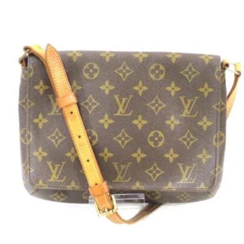 Louis Vuitton Vintage Pre-owned Canvas axelremsvskor Brown, Dam