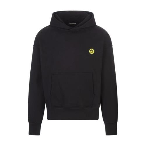 Barrow Svart Oversized Hoodie med Ikonisk Smail Black, Herr