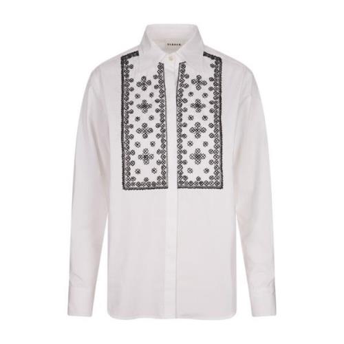 P.a.r.o.s.h. Vit Bomull Poplin Broderad Skjorta White, Dam