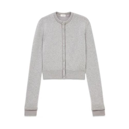 Saint Laurent Snygg Cardigan för Kvinnor Gray, Dam