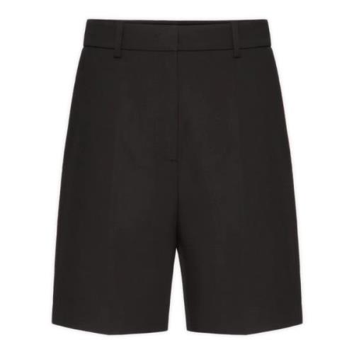 Valentino Garavani Svarta Ull Shorts Dragkedja Stängning Black, Dam