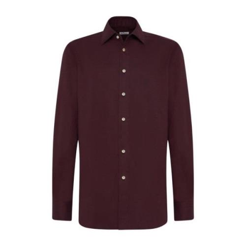 Kiton Flanell Bomull Skjorta Red, Herr