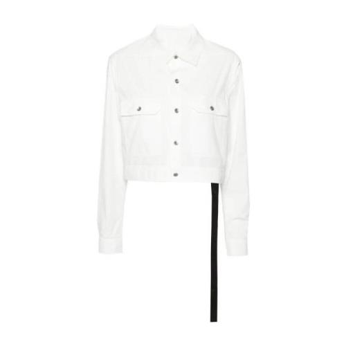 Rick Owens Vit Cutout Ärm Knapp Skjorta White, Dam