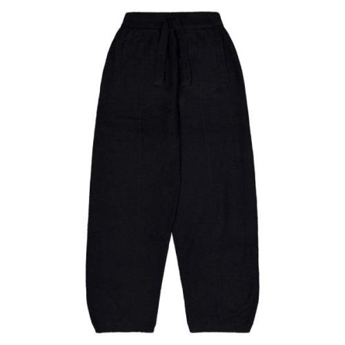 Laneus Sporty Tracksuit Style Silk Trousers Black, Herr