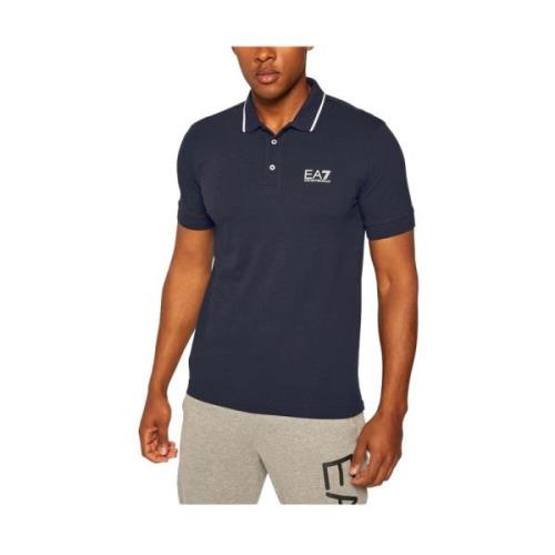 Emporio Armani EA7 Blå Polo Skjorta Casual Elegant Blue, Herr