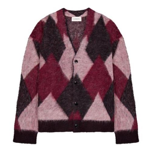 Laneus Argyle Cardigan med 4 Knappar Multicolor, Herr