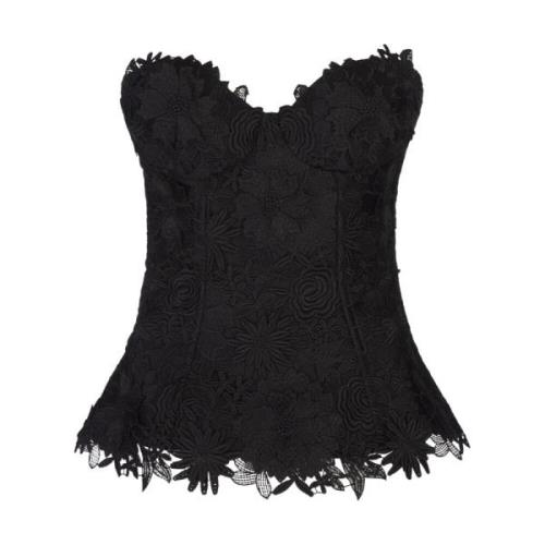 Giuseppe Di Morabito Svart Blommig Macramé Ärmlös Topp Black, Dam