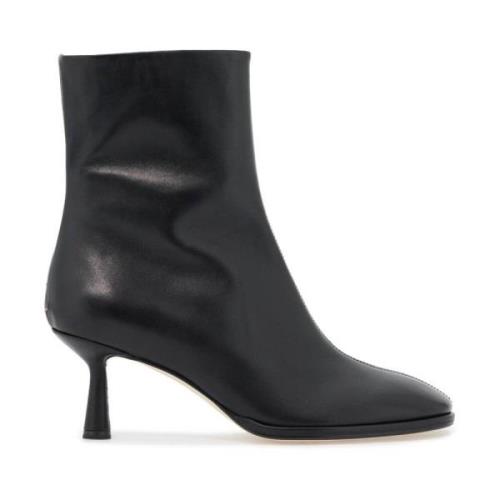 aeyde Läder Ankelboots med Rund Tå Black, Dam