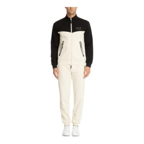 Emporio Armani EA7 Multifärgad Dragsko Tracksuit med Logo White, Herr