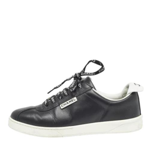 Chanel Vintage Pre-owned Laeder sneakers Black, Herr