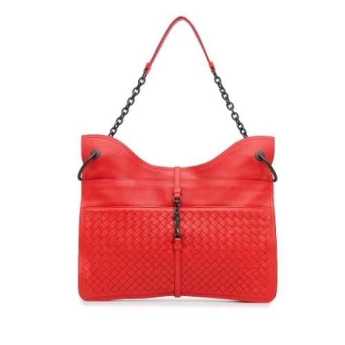 Bottega Veneta Vintage Pre-owned Laeder axelremsvskor Red, Dam