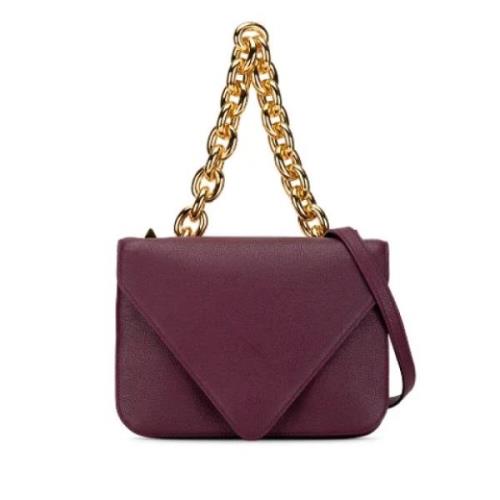 Bottega Veneta Vintage Pre-owned Laeder axelremsvskor Purple, Dam