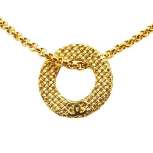 Chanel Vintage Pre-owned Metall halsband Yellow, Dam