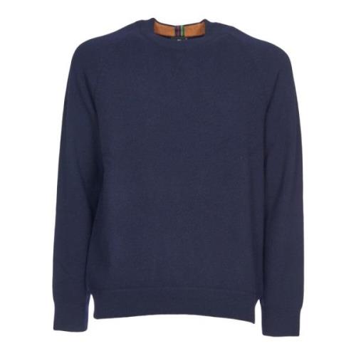 PS By Paul Smith Blå Ull Crew Neck Tröja Blue, Herr