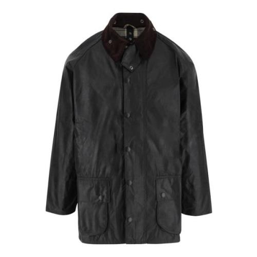 Barbour Vaxad Bomullsjacka med Sammet Krage Black, Herr