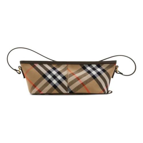 Burberry Beige Läder Axelväska Dragkedja Stängning Beige, Dam