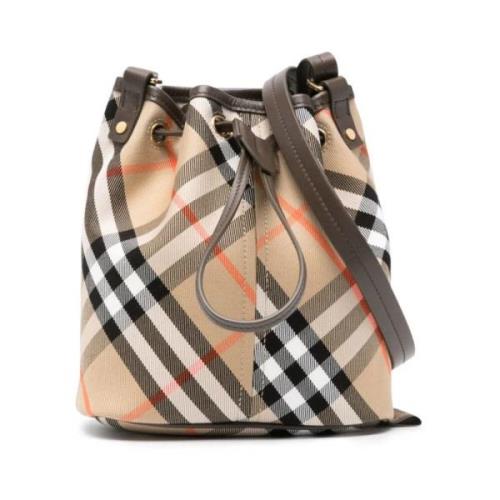 Burberry Beige Crossbody Väska med Dragsko Stängning Multicolor, Dam