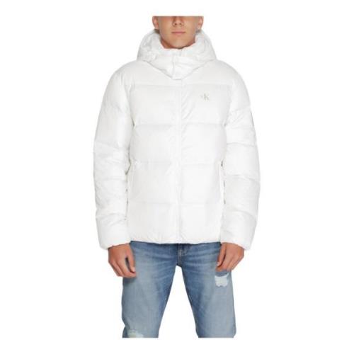 Calvin Klein Vit Huva Jacka med Dragkedja White, Herr