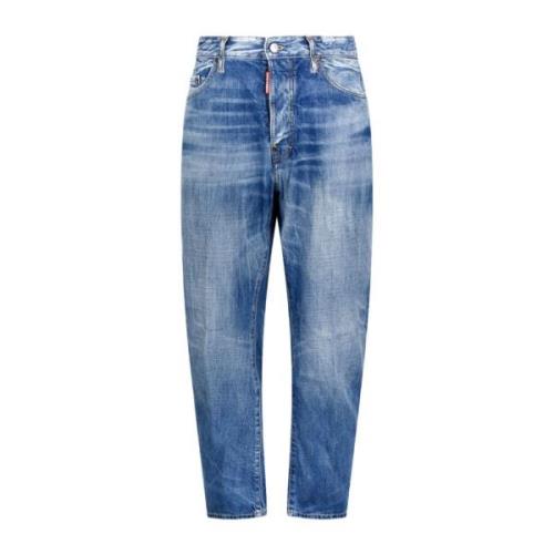 Dsquared2 Blå Cropped Denim Jeans Blue, Herr