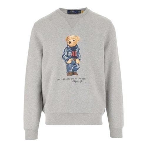 Polo Ralph Lauren Bomullsblandning Crew Neck Sweatshirt Polo Bear Prin...