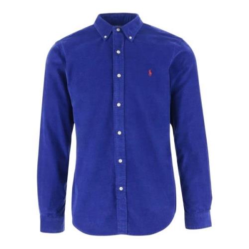 Polo Ralph Lauren Blå Bomullsskjorta med Logo Blue, Herr