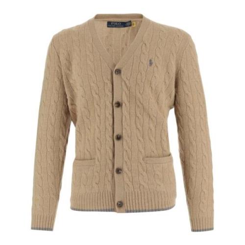 Polo Ralph Lauren Ull Kashmir V-ringad Kofta Beige Beige, Herr