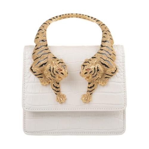 Roberto Cavalli Vit Medium Roar Axelväska White, Dam