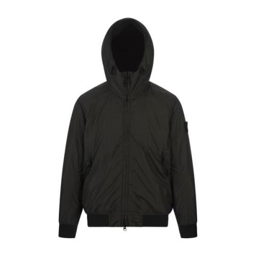 Stone Island Grå Hooded Blouson Jacka Gray, Herr