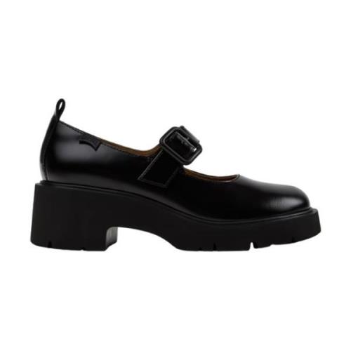 Camper Svarta Läderloafers Black, Dam