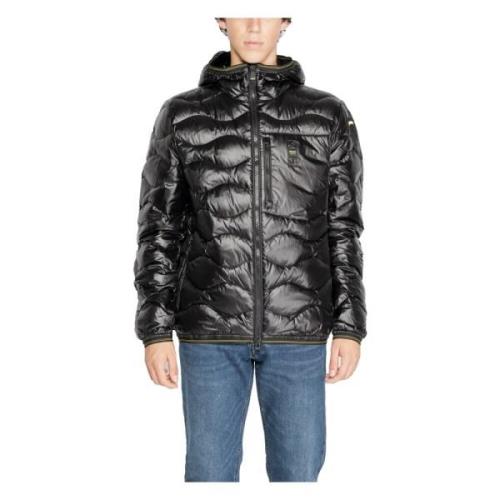 Blauer Svart Zip-up Huva Jacka Herr Black, Herr