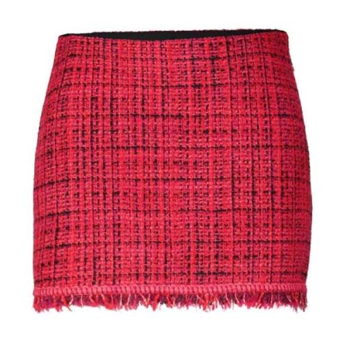 Patrizia Pepe Tweed Mini Kjol Red, Dam