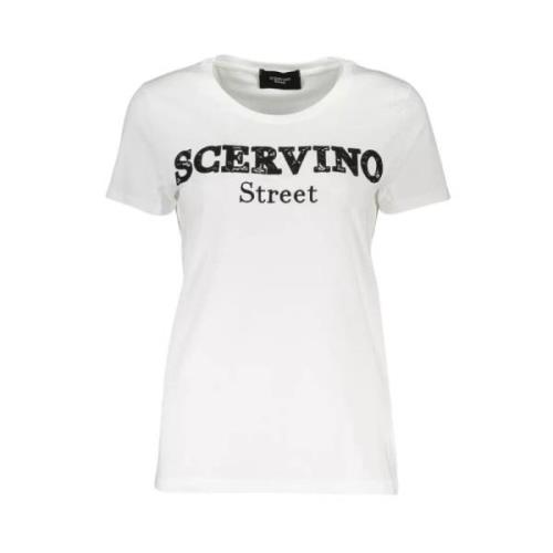 Ermanno Scervino Elegant vit T-shirt med kontrastbroderi White, Dam