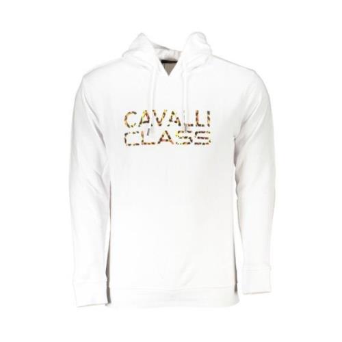 Cavalli Class Elegant vit huva tröja med logotyptryck White, Herr