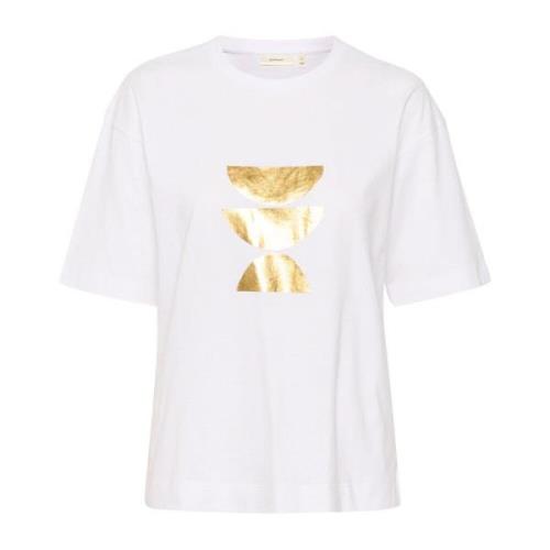 InWear Metallic Print T-shirt Pure White White, Dam