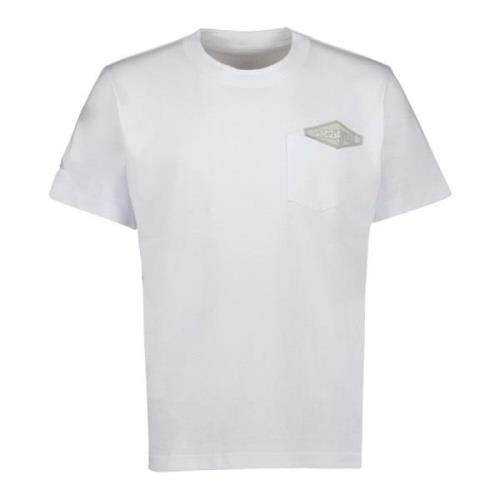 Sacai Logo T-shirt Grön Kortärmad White, Herr