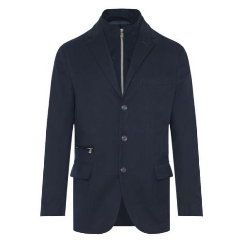 Corneliani Stretchjacka med Mockadetaljer Blue, Herr