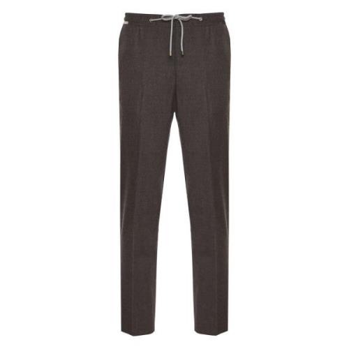 Corneliani Flanell Dragsko Stretch Byxor Brown, Herr